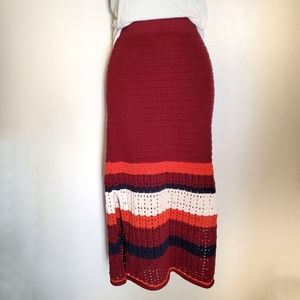 Free People boho crochet midi skirt size medium